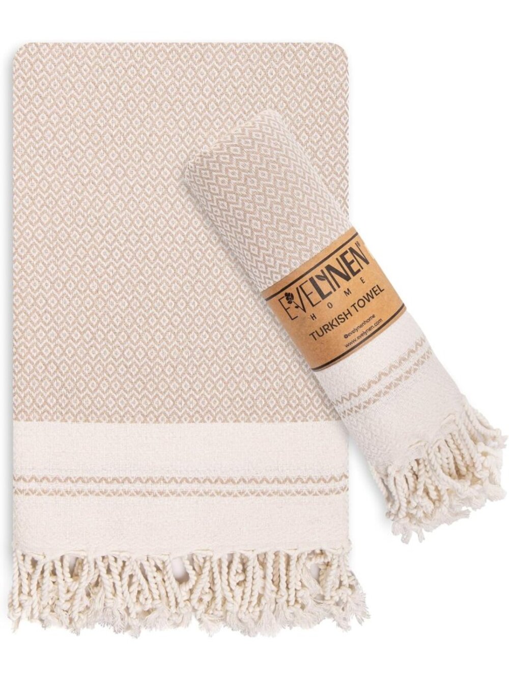 Boho Farmhouse Decorative Hand Towels Set of 2 | 100% Cotton Kitchen & Bath
